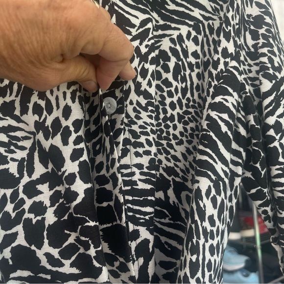 Covington Linen blend Shacket jacket shirt zebra print button down women’s shirt - Picture 5 of 8